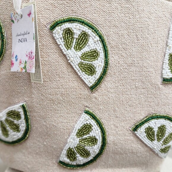 Beaded lime tote - Picture 5 of 6